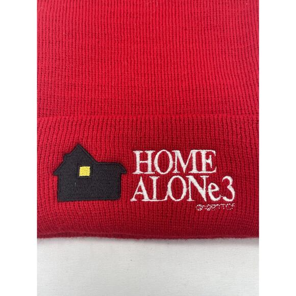 Vintage 1997 Home Alone 3 Movie Promo Beanie Knit Hat Winter Cap Red Comedy - Picture 2 of 6